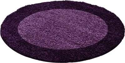 Image de Tapis shaggy à poils longs, tissé, motif simple BORDÜRE