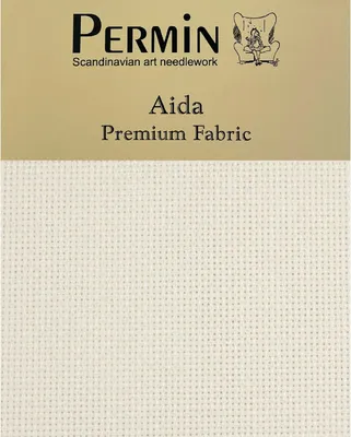 Zdjęcie produktu dla Permin Precut 18 ct. Aida 359 Farbe 101 Antikweiß, Handarbeitsstoff für Kreuzstich 43x50 cm