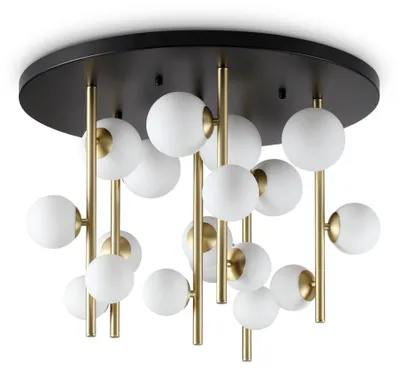 Produktbild von Moderne Deckenleuchte Perlage Metall Schwarz 18 Lichter G9 15W 3000K Ip20