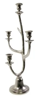 Zdjęcie produktu dla Podсвечник Mars & More, kształt роga, kolor srebrny, wymiary: wysokość 58 cm, szerokość 12 cm, głębokość 9,5 cm