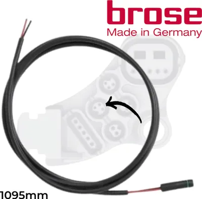 Image de BROSE Câble d'éclairage avant pour vélo électrique pour connexion du moteur et de la lampe 1095mm