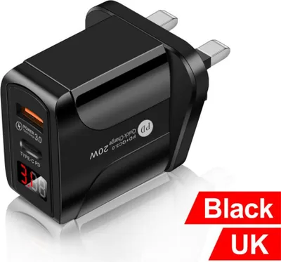 Produktbild von Qc3.0 Pd Handy-Ladegerät 20w Schnellaufladen Digitale Anzeigeköpfe Zubehör Kompatibel für Iphone13 UK Stecker