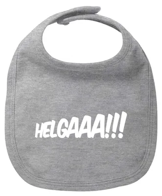 Produktbild von Huuraa Baby Lätzchen Helgaaa Schriftzug Heather Grey Klettverschluss  Baumwolle Latz Geschenkidee