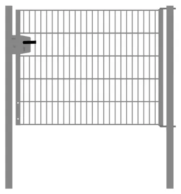 Produktbild von Drahtgittertor 1-flügelig, Durchgangslichte: 134 cm, Gesamtbreite inkl. Pfosten: 146 cm - Ausführung: verzinkt, Höhe: 103 cm
