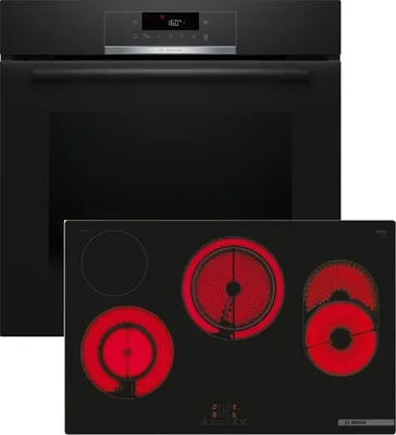 Bosch HBD471FB81 Einbau-Backofen-Set, HBA571BB3 + PKH811BB1D, Einbau-Backofen, Elektro-Kochfeld, Gesamtansicht