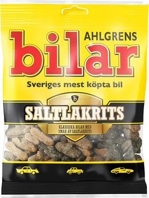 Produktbild von Ahlgrens BILAR SALTLAKRITS - Lakritzgummi in Autoform 100g Tüte