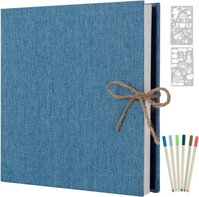 Obrázek produktu pro AIOR Fotoalbum Samolepicí 60 stránek DIY Scrapbook Svatba 33x32cm Modrá