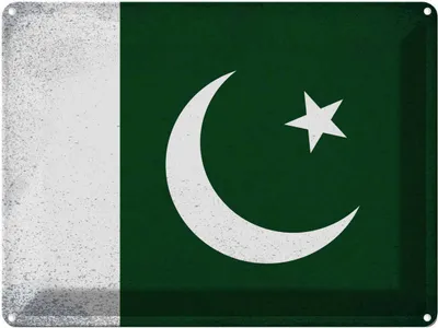 Produktbild von vianmo Blechschild 30x40 cm Pakistan Flagge Fahne Wappen