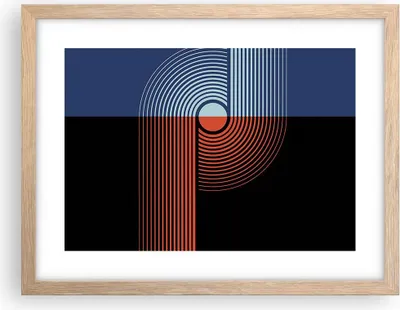 Produktbild von Gerahmtes Poster - Rahmen in heller Eiche - Abstraktion Moderne Minimalismus - 40x30 cm - Wand Bild - Wanddeko - Wandbilder - Kunstposter - Wandposter - Bilderrahmen - Bilder - P2NAA40x30-4520