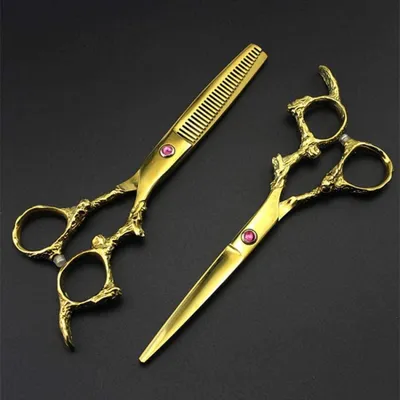 Produktbild von Friseurschere, Friseurschere, professionelle 6-Zoll-440c-Haarschneideschere, Effilierschere für den Salon, Friseurscheren-Set
