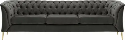 Image de Sofa trois places Chesterfield Modern-Velluto 19-Métal chromé