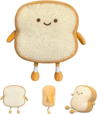 Produktbild von Famanu Plüsch Toastkissen - Lustiges Kissen in Brotform