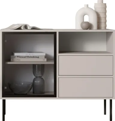 Produktbild von MIRJAN24 Kommode Domi 100 1D2S mit eins Drehtüren und zwei Schubladen (Farbe: Cashmere)