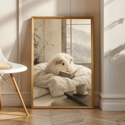 Silkie-Meerschweinchen, Meerschweinchenposter, Produktansicht 1