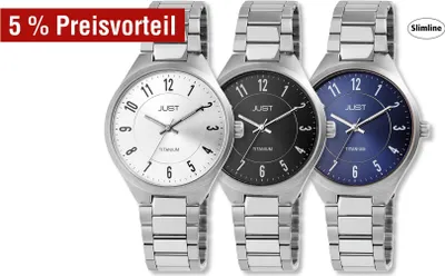 Produktbild von Just Damenuhr mit Gliederarmband, Titan, 5 ATM