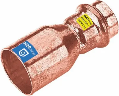 Produktbild von 3 x Pressfitting Kupfer Reduzierstück, Größe V 12 - Abgang 15 mm (Pack à 3 Stück)