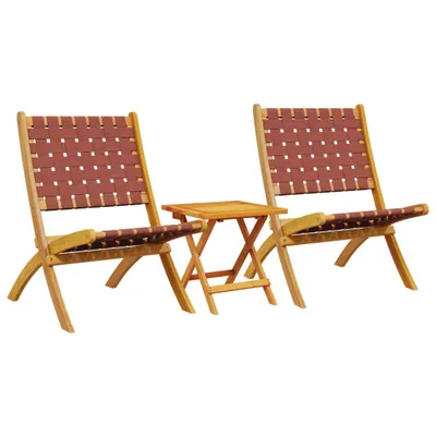 Image de Chaises pliables de jardin lot de 2 et table rouge bois massif