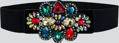 Zdjęcie produktu dla Pasek Diamond Flower - Stylowy Pasek Damski w Kolorze Multi KP12643