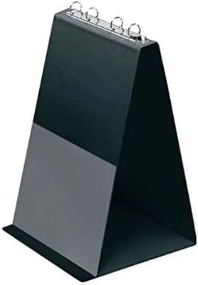 Produktbild von PolkaHome® Tisch-Flipchart A4 Präsentationstafel mit Ringmechanismus – schwarzer PVC-Flipover für Büro und Meetings