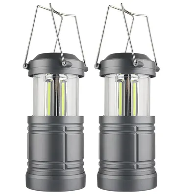 Produktbild von LED-Campinglaterne, batteriebetriebene Hängelaternen für Camping, Wandern, Hurrikan, Stromausfälle, 2er-Pack