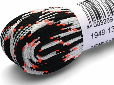 Produktbild von RINGELSPITZ - Neonsenkel flach - 130 cm, schwarz/weiß/neonorange