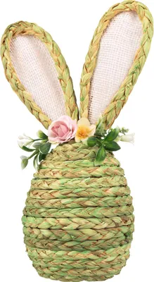 Produktbild von 4x Ostern Osterdeko aus Maisstroh 25 cm grün