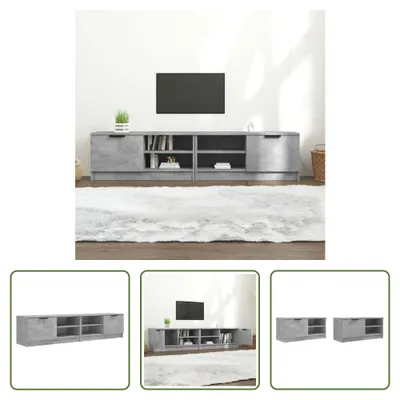 Produktbild von The Living Store TV-Schränke 2 Stk. Betongrau 80x35x36,5 cm Holzwerkstoff