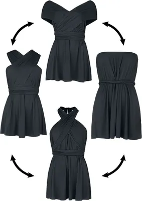 Produktbild von Black Premium by EMP Damen schwarzes Top mit mehreren Tragemöglichkeiten L