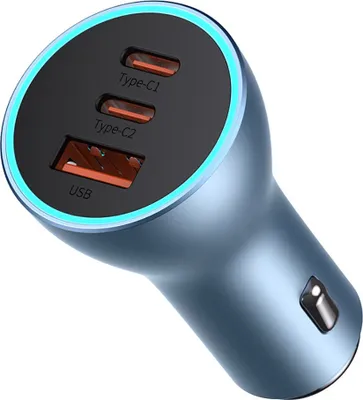 Produktbild von Baseus Kfz-Ladegert Usb-A + 2X Usb-C 65W Blau