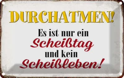 Produktbild von vianmo Blechschild 12x18 cm nur Scheißtag kein Scheißleben Spruch Zitat