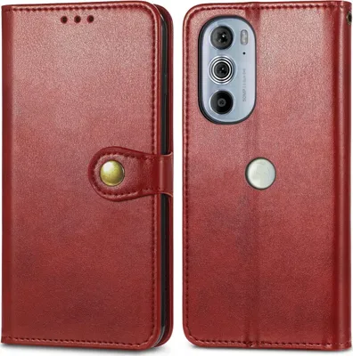 Produktbild von Mobigear Snap Button  Motorola Edge 30 Pro Hülle Klapphülle Geldbörse - Rot