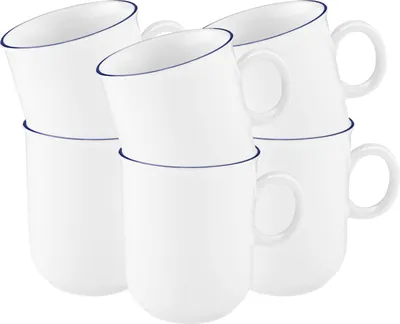 Produktbild von Seltmann Weiden Compact Blaurand Becher mit Henkel 0,25l 6er Set