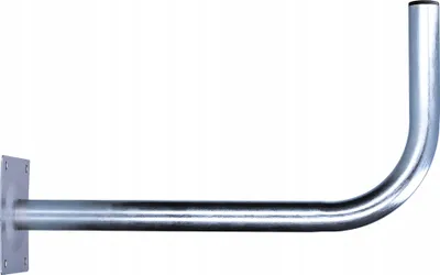 A metal bracket for mounting a satellite dish.