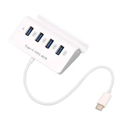 Produktbild von Q19C USB-C Hub Adapter – USB 3.1 Typ-C auf USB 3.0 OTG Datenhub mit Handyhalter für Smartphone