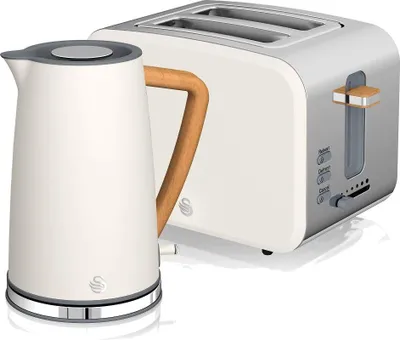Frühstücksset Toaster & Wasserkocher, 1,7 l, 2200 W, weiß