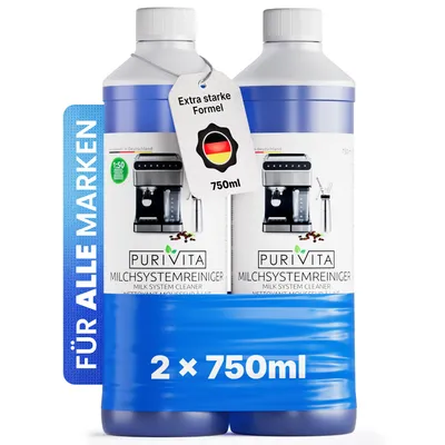 Produktbild von PURIVITA® Milchsystemreiniger Kaffeevollautomat Milchschaumreiniger, 2 x 750 ml