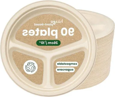 Produktbild von Biologisch abbaubare Teller 3 Fächer aus Zuckerrohr ökologisch