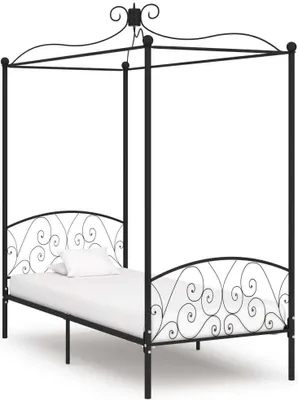 Produktbild von Möbel Himmelbett-Gestell Schwarz Metall 90 x 200 cm DE41160