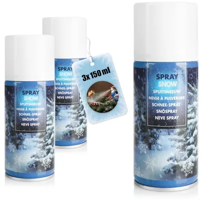 Obrázok produktu pre 3 spreje s umelým snehom, dekoratívny sneh na vianočnú výzdobu