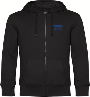 Produktbild von multifanshop Kapuzen Sweatshirt Jacke - Braunschweig - Herzschlag, schwarz-2, Größe XL