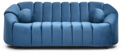 Image de MENZZO Canapé 3 places design Sidonie Velours Bleu