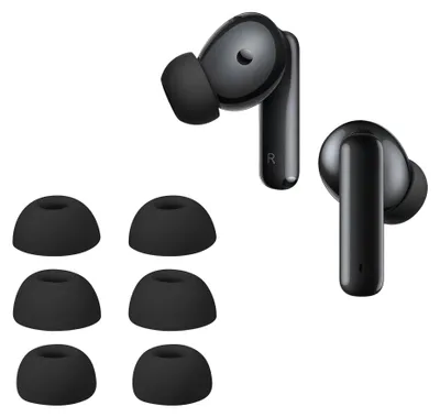 Produktbild von kwmobile 6x Silikonaufsätze für Huawei Freebuds 6i - Ersatz Ohrstöpsel in 3 Größen - Ear Tips für In-Ear Kopfhörer - Zubehör Ersatzpolster in Schwarz