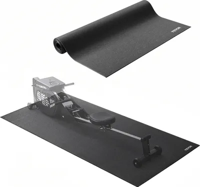 Image de Tapis de tapis de course VEVOR pour moquette Tapis de protection de sol (915 x 1980 mm) pour appareils de sport épaisseur 6 mm, tapis pour appareils d'entraînement pour tapis de course vélo elliptique rameur, protection de sol en PVC haute densité