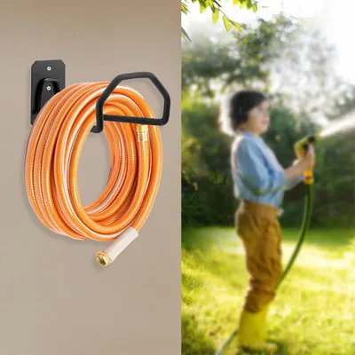 Produktbild von Metallener Gartenschlauchhalter - wandmontiert - 1 Stück - geeignet für den Außenbereich