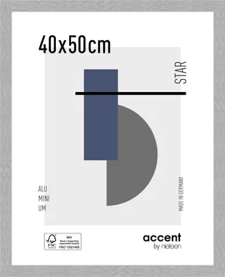 Produktbild von accent by nielsen Aluminium Bilderrahmen Star, 40x50 cm, Struktur Silber Matt