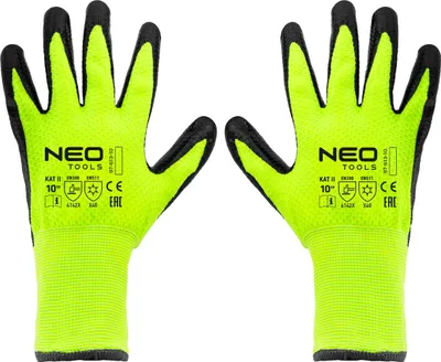 Obrázok produktu pre NEO TOOLS Izolované pracovné rukavice, polyester s latexovým povlakom, 4142X, odolné proti oderu, odolné proti porezaniu ostrými predmetmi, odolné proti roztrhnutiu, protišmyková úprava; veľkosti 8-10 (9)