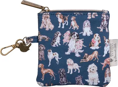 Produktbild von Leckerli-Tasche für Hundeleckerlis, 105x105x10mm, recyceltes Polyester, mit Reißverschluss, Gürtelclip und Zaunkönig-Anhänger