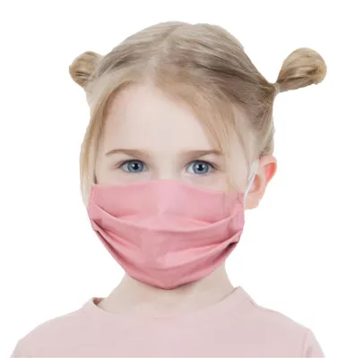 Produktbild von 4 Stück Kinder Maske Staub Baumwoll Gesichtsmaske waschbar 2-Lagen Altrosa