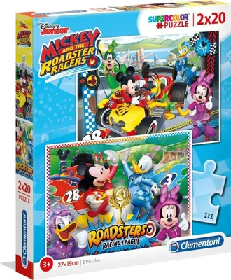 Image de Clementoni Puzzle Supercolor - Mickey Racer 2 x 20 pièces