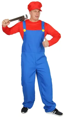 Produktbild von Super Klempner Kostüm für Herren, rot, Größe:XXL
